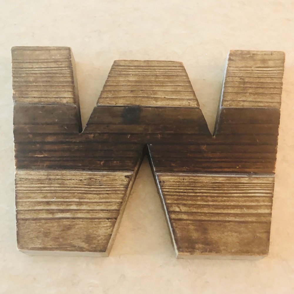 W or M? You decide...  monogram letter real wood!